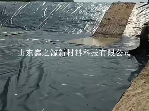 鱼塘防渗膜覆土没做对，膜材白铺了